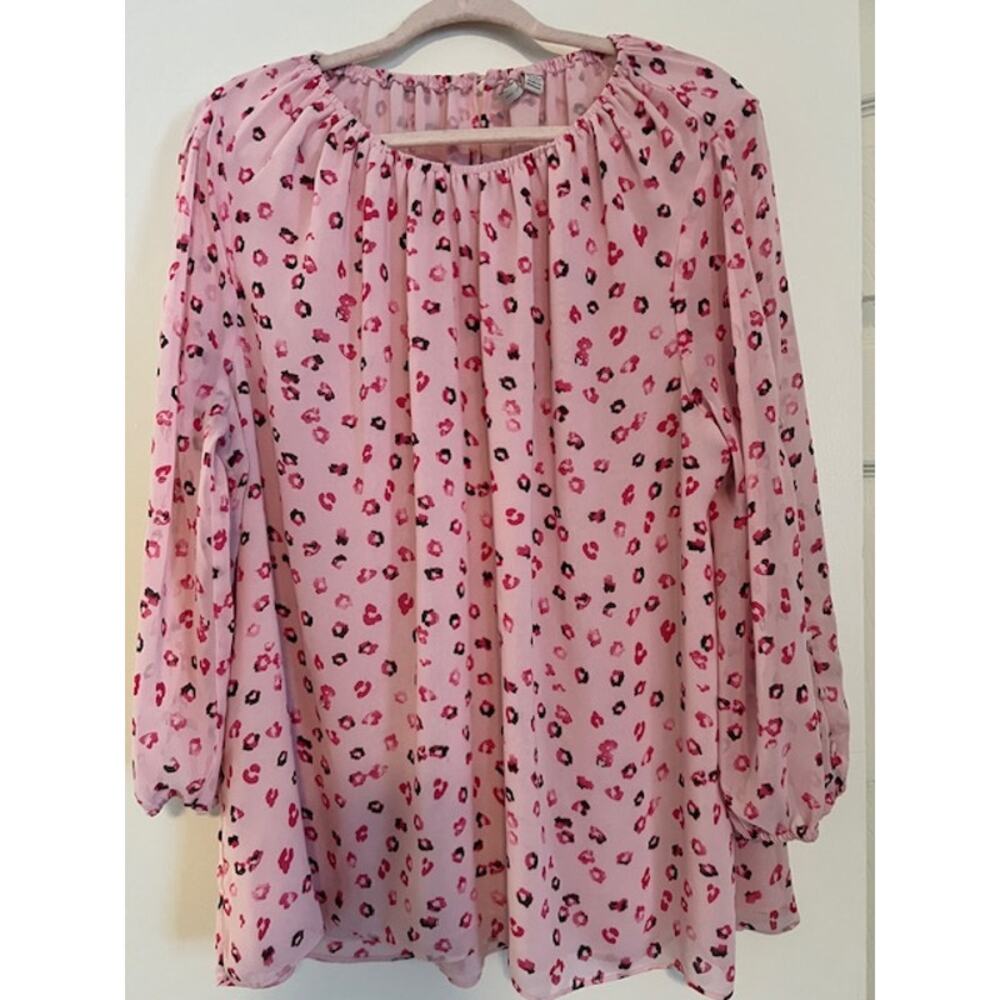 Cato - Sheer Pink Leopard Print Blouse (Size 18/20)